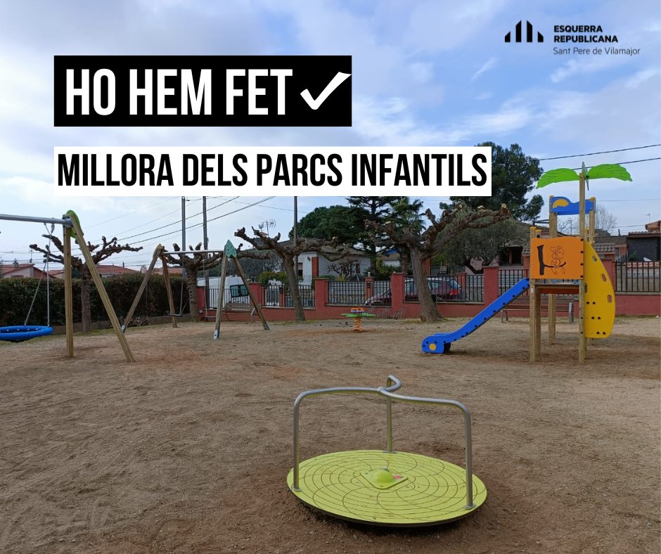ErcStpere's tweet photo. 📢  Hem millorat els parcs infantils de Can Vila, Can Ram, Vallserena i Les Faldes. https://t.co/eO0h2EfnDb