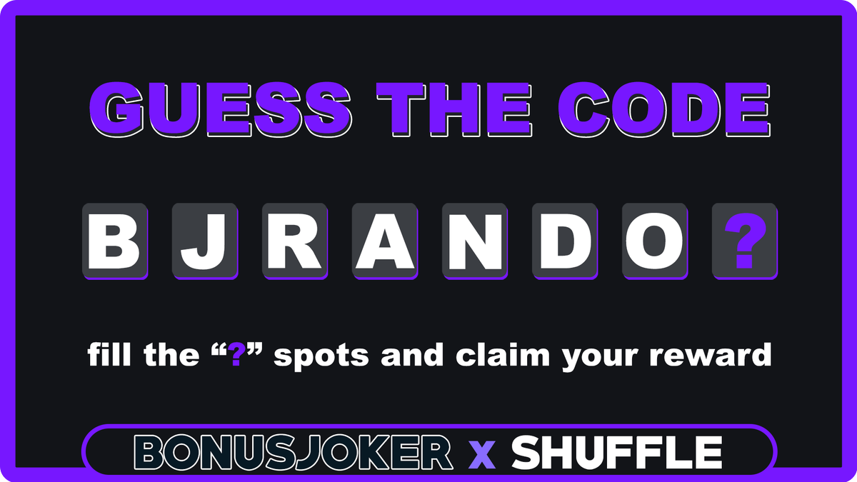 BonusJokers's tweet photo. 👀 Guess the Code and Claim a free @shufflecom  Reward!

✅wager requirement of $500 

🍀Join Shuffle: https://t.co/V5SMK7dtHX https://t.co/zPWG0CggpK