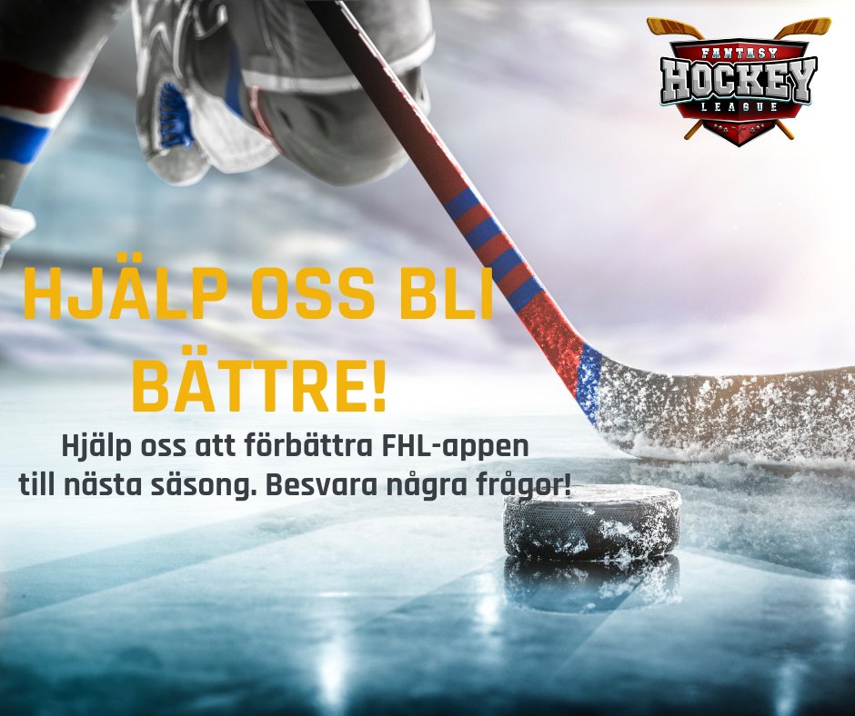 Du som spelat FHL under säsongen - vi behöver din hjälp att förbättra appen. Svara på några snabba frågor (forms.gle/44eTZNvipsfg7M…) så vi bättre kan förstå vilka delar av appen som vi bör fokusera på att förbättra.

Länk till enkäten: forms.gle/44eTZNvipsfg7M…