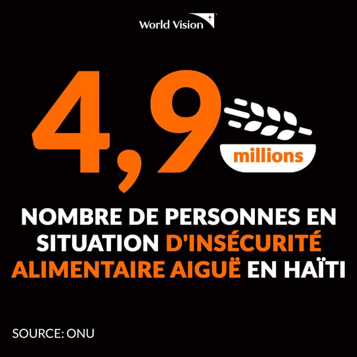 HotdropsLayer2's tweet image. Ekspansyon vyolans gang ame yo, chòk ekonomik, feblès pwodiksyon agrikòl ak feblès asistans alimantè imanitè lage 4.9 milyon Ayisyen nan ensekirite alimantè. Fenomèn grangou a ka rezoud, sin aji kounya. Se worldVisionHaïti ki rapòte sa 13 Avril 2023 a.
Washington FLORVIL.