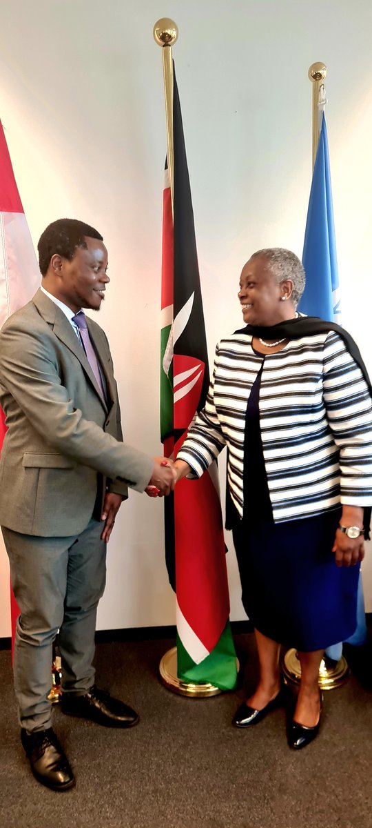 KenyaEmbVienna's tweet photo. Today, the Embassy had the pleasure of hosting Mr. Joseph Donald Mveng, Intl. Senior Sales Manager at @Linsinger_at, for a fruitful meeting with Ambassador @MugwanjaMary 

Mr. Mweng presented LINSINGER's innovative Rail Milling Technology & its potential to support the Kenya SGR & LAPSSET Corridor Rail Projects through infrastructure conservation and service life extension. Excited to explore further collaboration & partnership opportunities. 🇰🇪🤝🇦🇹🚆 @lapsset @KenyaRailways_