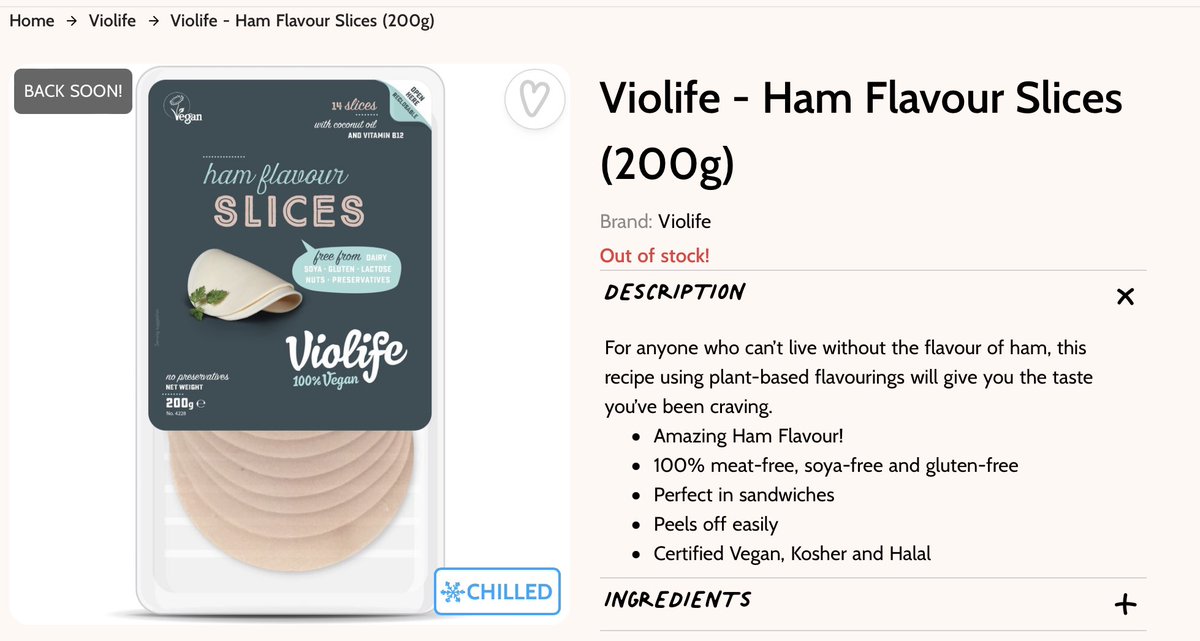 schmoozequeen's tweet photo. NEW #Violife #Vegan Ham Slices 
#Plantbased #Ham #Porkless #CrueltyFree 🚫🐷🐽
@ViolifeFoods @thevegankind 
Why can't I find it anywhere? Not even on their website. 
https://t.co/Vz53lWpBkm https://t.co/r7xcwwzZ1e