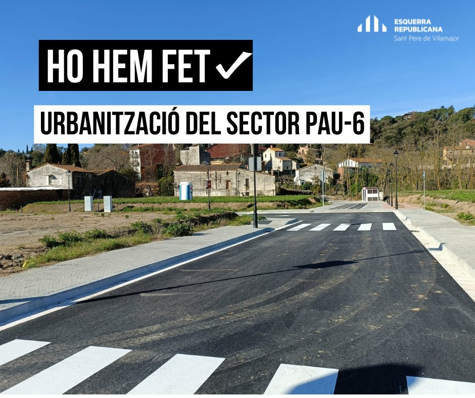 ErcStpere's tweet photo. 📢  Hem urbanitzat el sector PAU-6.

#SempreHiSom #Útils https://t.co/8o9K2oufcv