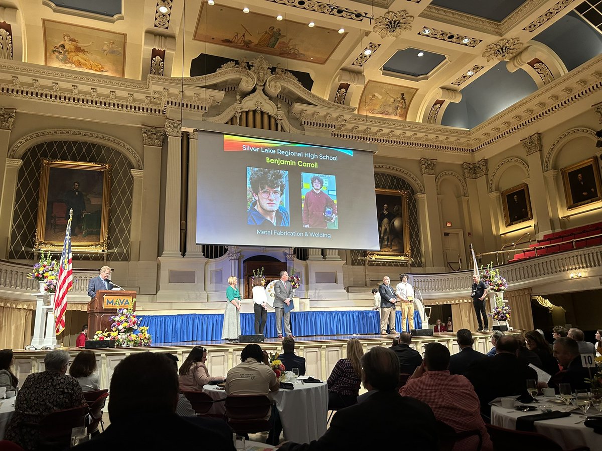 Congratulations to our Senior CTE Student of the Year - Ben Carroll (Metal Fabrication &amp; Welding) who received his award last night at Mechanics Hall in Worcester.