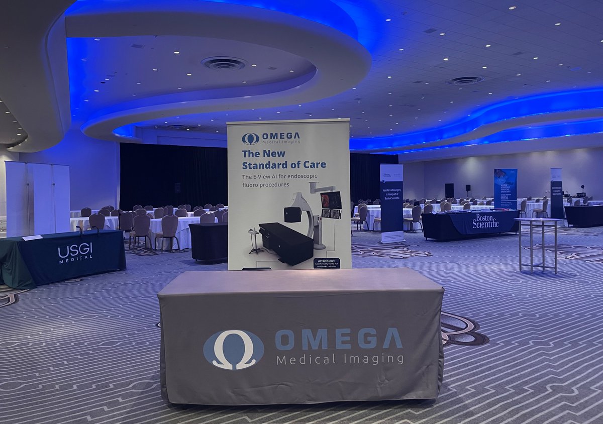 OmegaMedImaging's tweet photo. Ready for the start of #FES23 in #Miami! Be sure to talk with us about how the #EViewAI reduces #RadiationExposure for everyone in your lab! #RadiationSafety for you, your staff, AND your #patient! @ASGEendoscopy #GITwitter https://t.co/ASmH9oKgkN