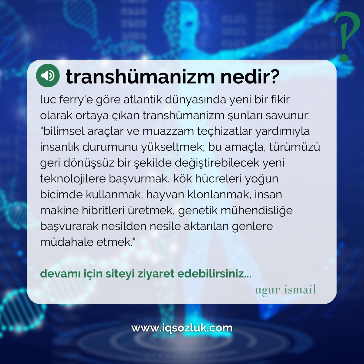 #transhümanizm nedir? ugur ismail @ugurismail__ yanıtladı:

iqsozluk.com/topic/transhum…

#LucFerry #bilimkurgu