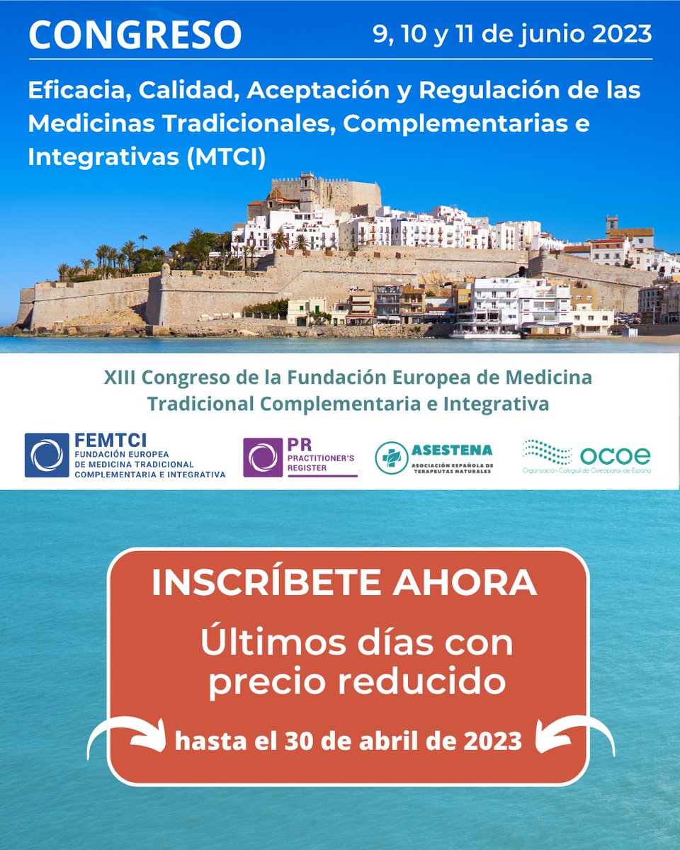 Ponencias superinteresantes, becas, precios de hoteles bajísimos, excelente clima, playas, montes... 
¡Si amas tu profesión, amarás el Congreso de Peñíscola!

Inscríbete con la beca de la FTN: mtc.es/congresoterapi…