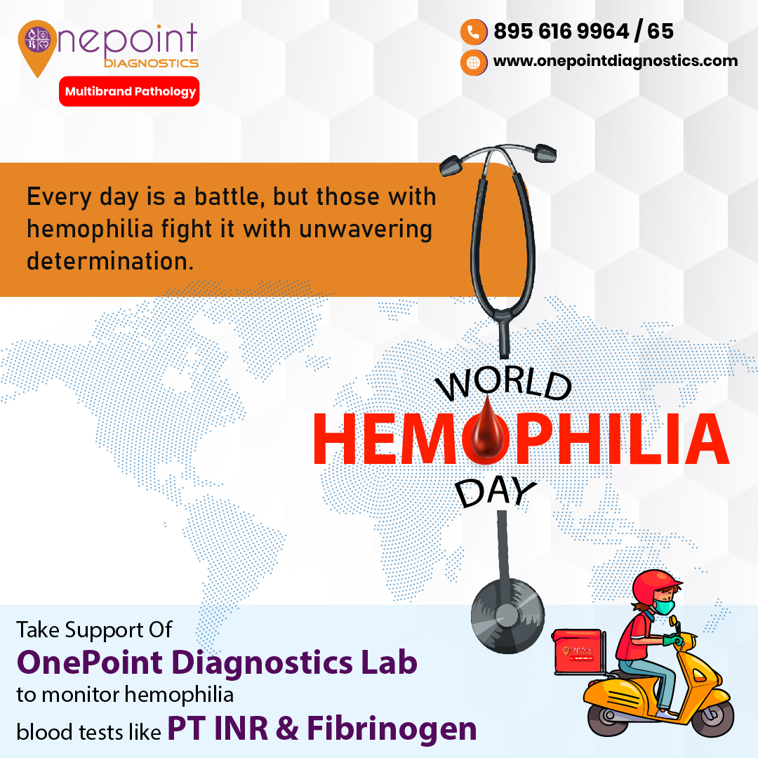 Let OnePoint Diagnostics Lab be your partner in care, we're here to support those living with hemophilia and help monitor their blood tests like PT INR, and fibrinogen levels.
#WorldHemophiliaDay #Hemophilia #BleedingDisorder #Coagulation #onepointdiagnosticslab #healthcheckup