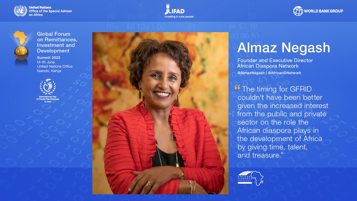 As we inch closer to the GFRID Summit (14-16 June), our esteemed guest and speaker <a href="/AlmazNegash/">Almaz Negash</a> talks about the importance of the Summit &amp; of advancing #remittances and #diaspora #investments in #Africa.  
Join us for the Summit in #Nairobi: gfrid.org/registration/