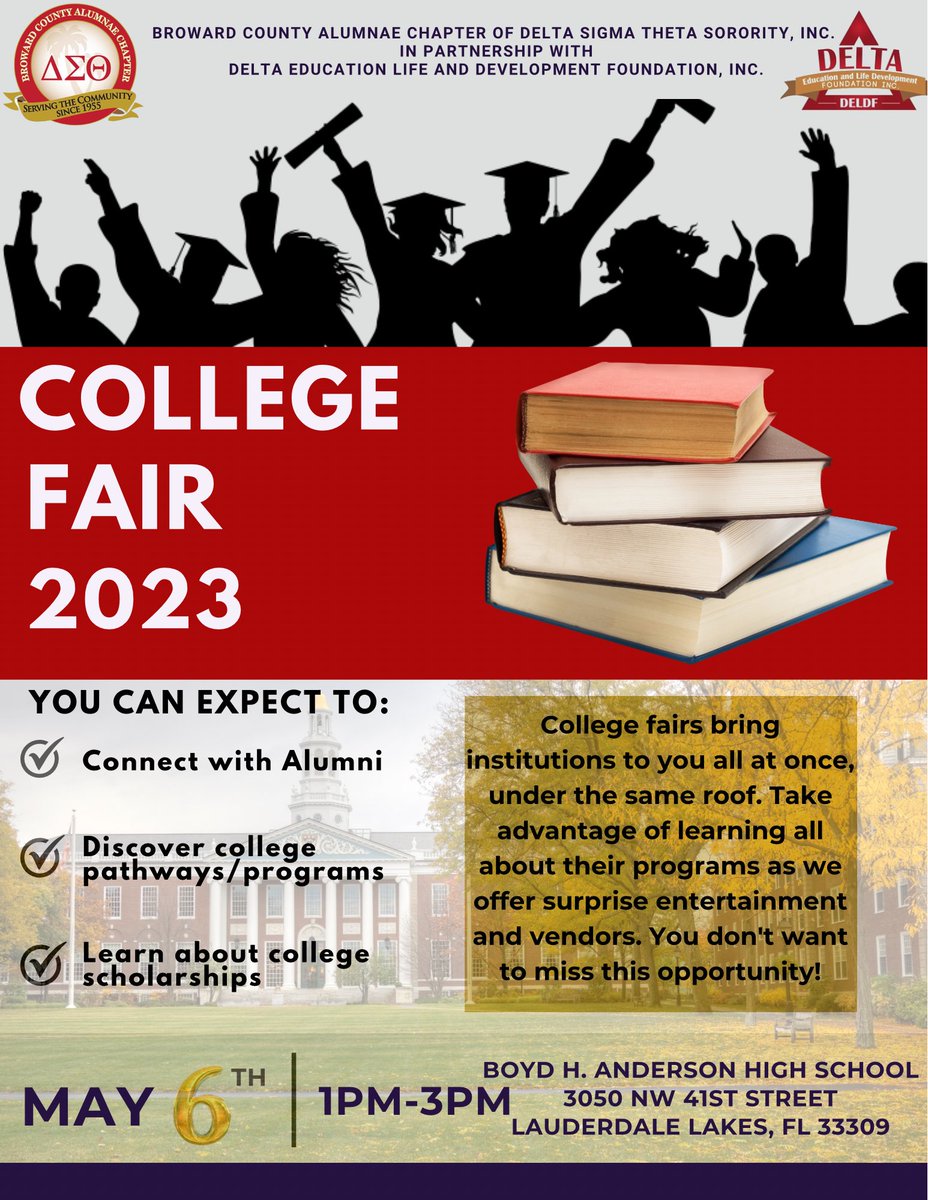 BCACDST's tweet image. On May 6th, we will bring colleges, universities, and black business vendors under one roof at Boyd H. Anderson High School's Gymnasium for all community stakeholders. We have an awesome surprise performance in store. Please come out and support!