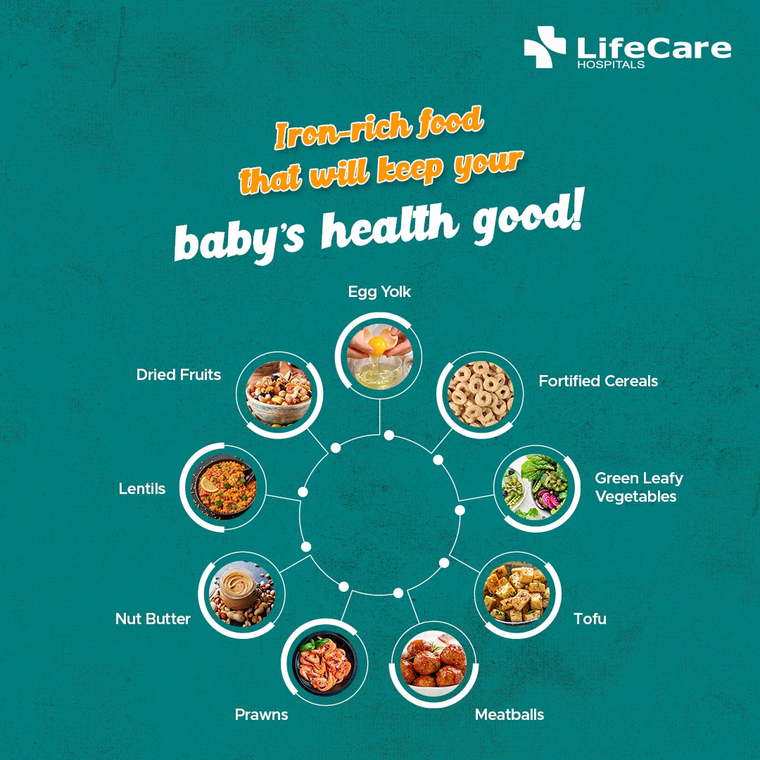 Iron deficiency causes red blood cells to become pale and tiny, resulting in anaemia and disrupting the oxygen supply to the body's organs. Iron is essential for optimal neurological development.
.
#LifecareHospitals #HealthyBabies #IronRichFoods #NutritionForKids #BabyHealth
