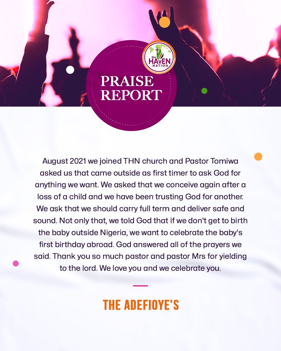 thnchurch's tweet photo. #THNPraiseReport
We Make Boast Of A Father Who Does Mind Blowing Things In The House of THN Church
You Are Next In Line To Share Your Testimony
Please Share Your Testimonies By Emailing Us At info@havenation.org
We Love You & We Celebrate You https://t.co/4aRnzMYNio