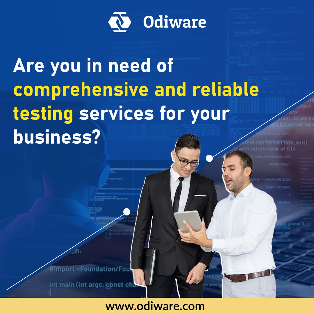 Are you struggling to keep up with the demands of testing?❓ Let #Odiware takes the burden off your shoulders with our reliable and efficient services. 🤝💻

📌Know our services at: lnkd.in/dsay9cTr

#testingservice #softwaretesting #testingautomation #Information