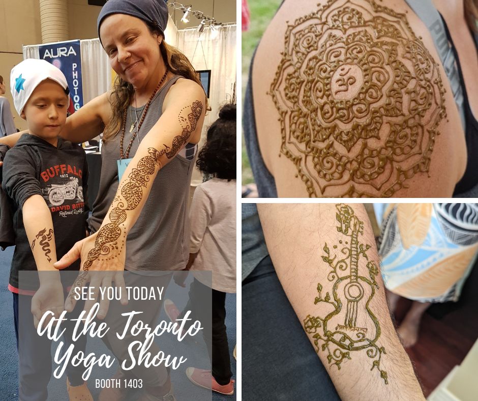 Henna4You's tweet photo. See you at the Toronto Yoga Show. We will be in our regular spot Booth 1403. 

We have a new design book all ready for you!

#yoga #henna #torontoyogashow #naturalhenna #hennatattoos https://t.co/h8KBMnZOPH