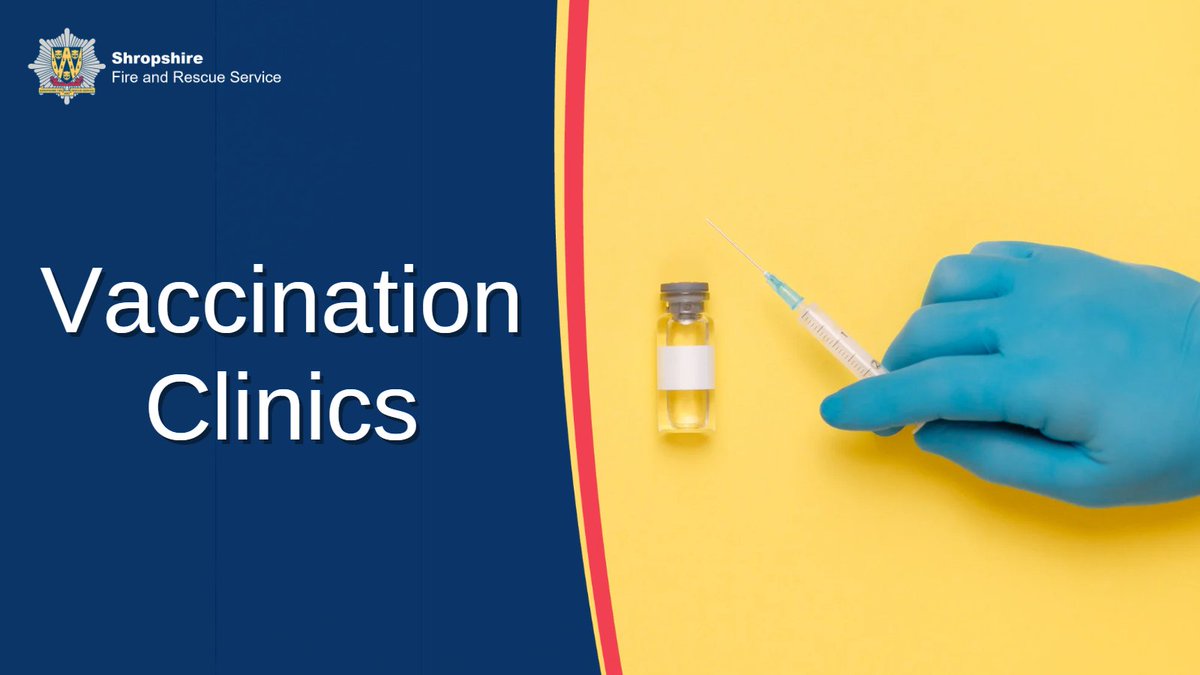 We have COVID-19 vaccination drop-in clinics popping up in some of our fire stations over the next few days 💉

🔵 Monday 17th April, Church Stretton Fire station 11am - 4pm for people immunosuppressed/aged 75+

[thread 1/2]
