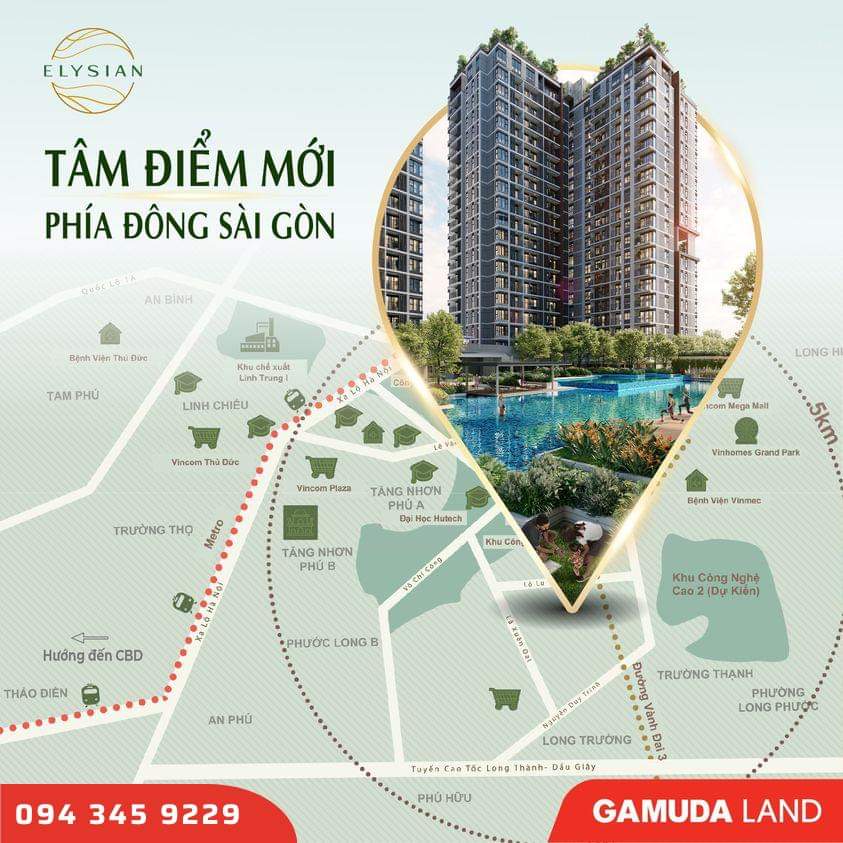 Andy_Realtor's tweet photo. VỊ TRÍ CHIẾN LƯỢC CỬA NGÕ PHÍA ĐÔNG

* Lò Lu 30m
* Giữa 2 Khu Công nghệ cao
* Nút giao các tuyến hạ tầng giao thông trọng điểm

Với vị trí lý tưởng, Elysian Thủ Đức hưởng lợi khi lượng lớn nhân sự chất lượng cao trong và ngoài nước đổ về

☎️094 345 9229 https://t.co/Bwnw1UaVI2