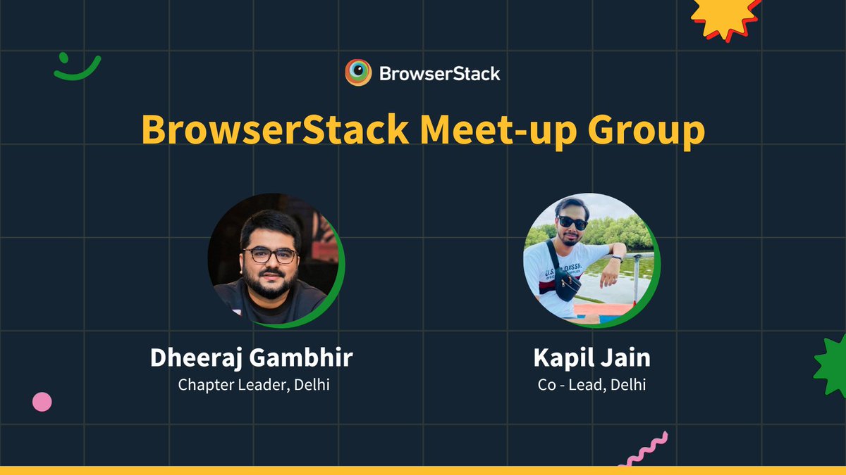 browserstack's tweet photo. Delhi-NCR, meet the leaders of our #BrowserStackMeetup Delhi chapter!
@dheerajgambhir, a Senior Manager at Tavant with 16.5+ years of experience in software testing, & Kapil Jain, a QA and automation expert with 5+ years of experience.
Join the group π https://t.co/154J1W8jl1 https://t.co/mSa3bZrIrw