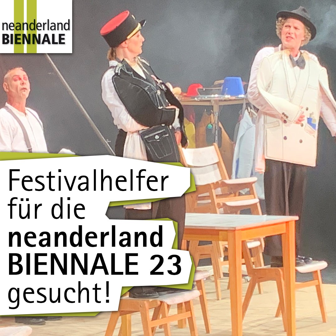 KreisMettmann's tweet photo. #Festivalhelfer für die #neanderland BIENNALE 23 gesucht! Die nächste #neanderlandBIENNALE wird vom 19.08.-09.09.23 unter dem Titel „SpielRäume“ stattfinden. Volljährige #Theaterbegeisterte und #Kulturinteressierte können sich bis zum 21.04.23 bewerben: https://t.co/LBGYujUnyQ https://t.co/tKsnwDLqFV