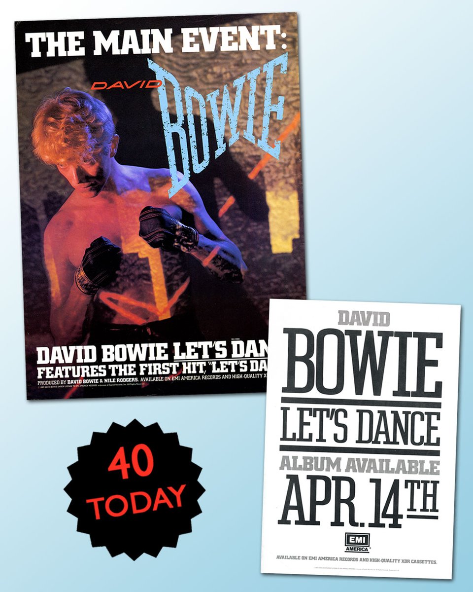 DavidBowieReal's tweet photo. LET’S DANCE ALBUM IS 40 TODAY

“It's just the power to charm...”

Today we celebrate the 40th anniversary of Let’s Dance.

Once again, Jason Draper has kindly given us the heads up on another in-depth piece he’s written with Joe Tiller regarding the release over on thisisdig.

It’s a track-by-track assessment of the album titled: ‘LET’S DANCE’: HOW DAVID BOWIE CAME OUT FIGHTING WITH A PURE POP ALBUM, and you can read the full thing here: https://t.co/qDiX9Ea5WH

#BowieLetsDance40 #Bowie2023Anniversaries