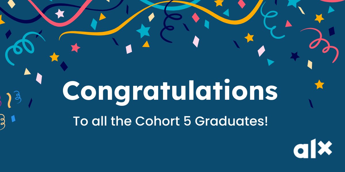 Congratulations to all the ALX SE graduates!
You did it!
We're so proud of you, and honored to celebrate graduation day with you!

#dohardthings
#alxgraduate
#cohort5