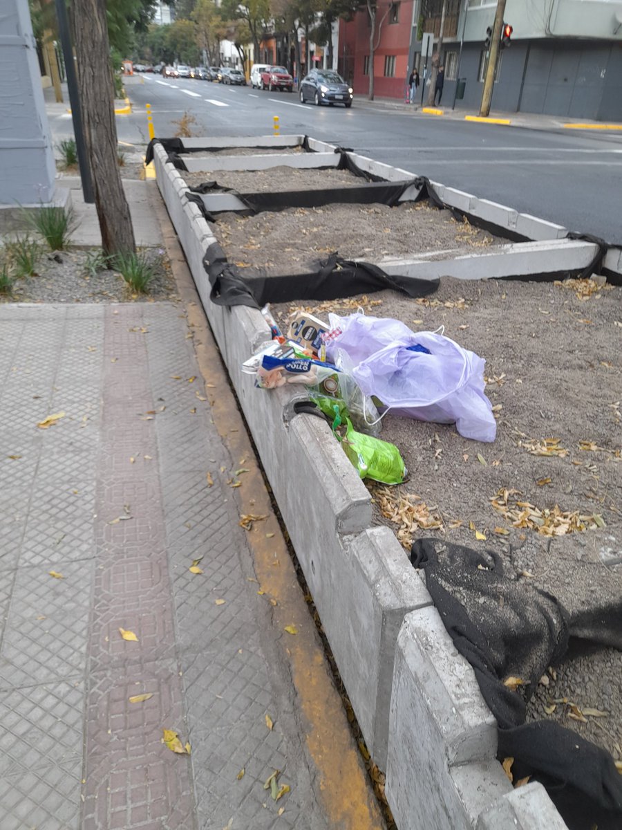 idaroch's tweet photo. @muni_prov @evelynmatthei  esto fue instalado hace varias semanas, desconosco que rol van a cumplir en la comuna aparte de enfearla (harto feo al que se le ocurrio) actualmente se usan como basureros... otros contienen plantas muy deterioradas... https://t.co/cuyTddwCxk