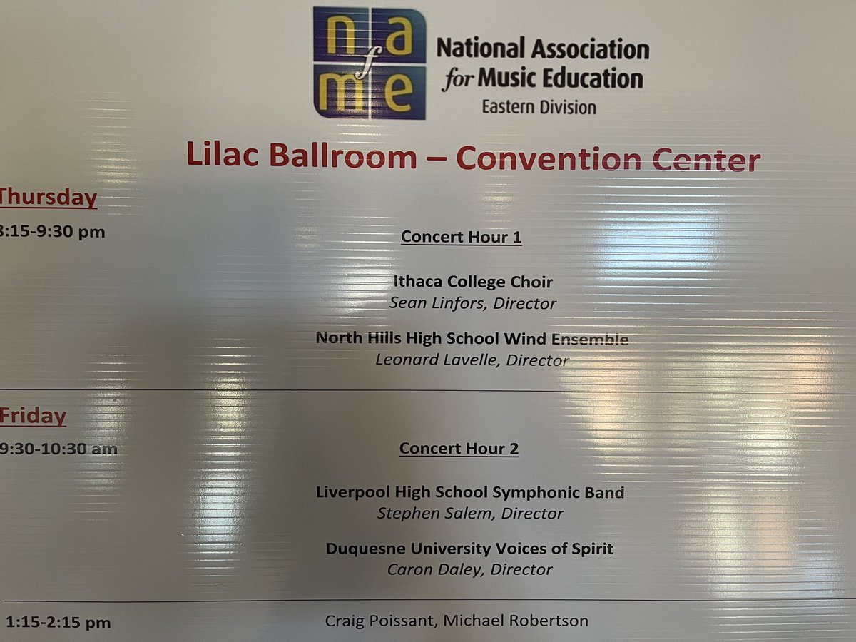 LHS Symphonic Band is in Rochester ready to perform at the @NAfME Eastern Division conference! We are so incredibly excited for these incredible young musicians! @BrettRWoodcock @LCSDOfficial #WarriorsAtWork