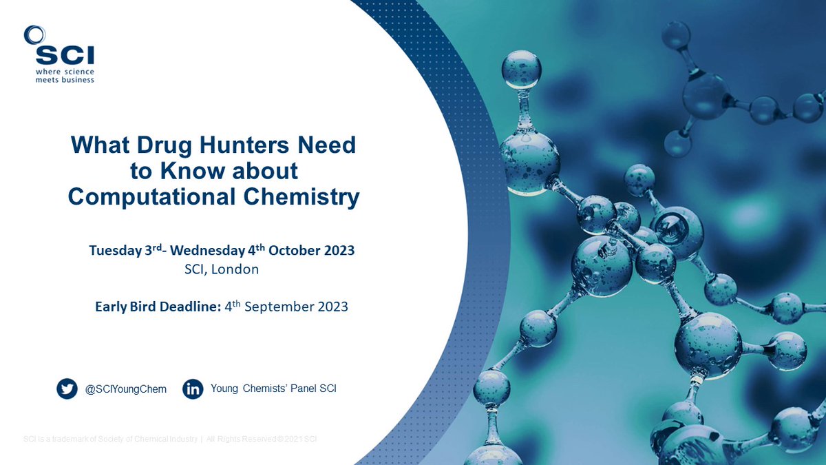 📢 Register Now! bit.ly/drughunters
This event is intended for any drug hunters in academia or industry who would like to expand their understanding of computational techniques and learn more about how computational chemistry is applied in drug discovery.