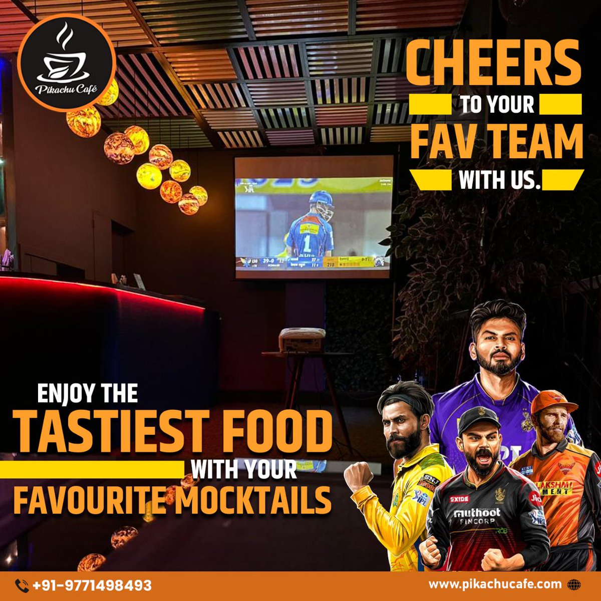 CafePikachu's tweet photo. Cheers to your Fav Team with us. Enjoy the Tastiest food with your favourites Mocktails.

𝐂𝐚𝐥𝐥𝐢𝐧𝐠/𝐖𝐡𝐚𝐭𝐬𝐚𝐩𝐩:-  +91- 9771498493
𝐀𝐥𝐬𝐨 𝐀𝐯𝐚𝐢𝐥𝐚𝐛𝐥𝐞 𝐨𝐧:- Swiggy/Zomato

#pikachucafe #bestcafeinpatna #bestrestaurantinpatna #cafeatprimelocation https://t.co/PoWFlKLbfN