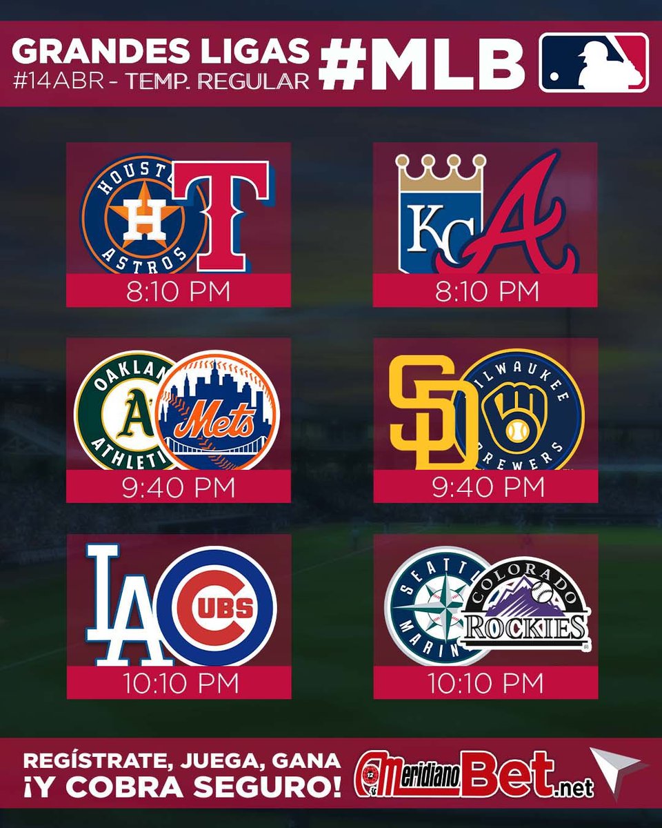 La temporada de este año en la #MLB te permite GANAR en <a href="/MeridianoBet/">MeridianoBet</a>

Aprovecha el BONO de 15% más en esta temporada. 

Apuesta | Gana | #CobraSEGURO 

Tienen más de 10 bancos nacionales y #zelle para tu comodidad

Ingresa en meridianobet.net
Síguelos @meridianobet