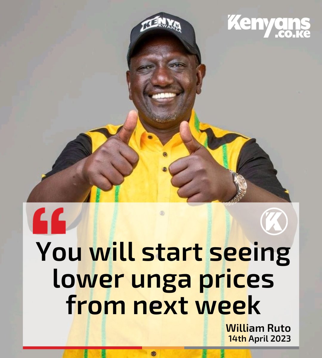 Kenyans's tweet photo. President Ruto promises to lower unga prices https://t.co/Mty64PxNH8