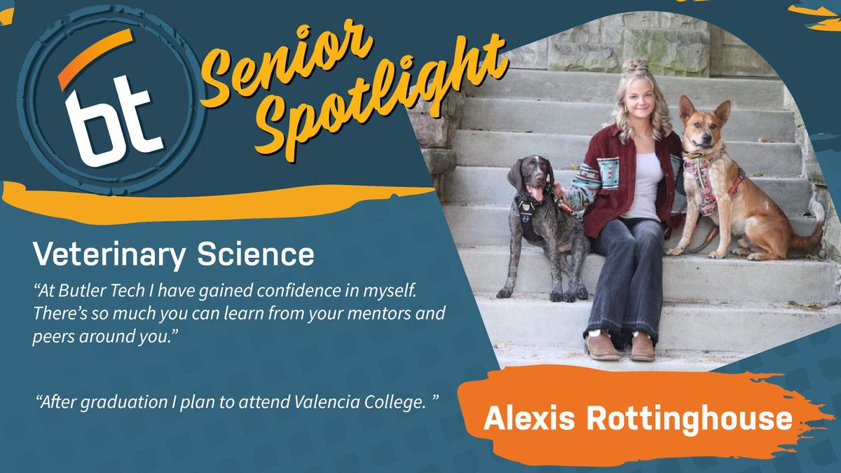 ButlerTech's tweet photo. Shining our spotlight on Alexis from the Natural Science Center! Good luck at Valencia! #Transforminglives https://t.co/O2hXvOm9xX