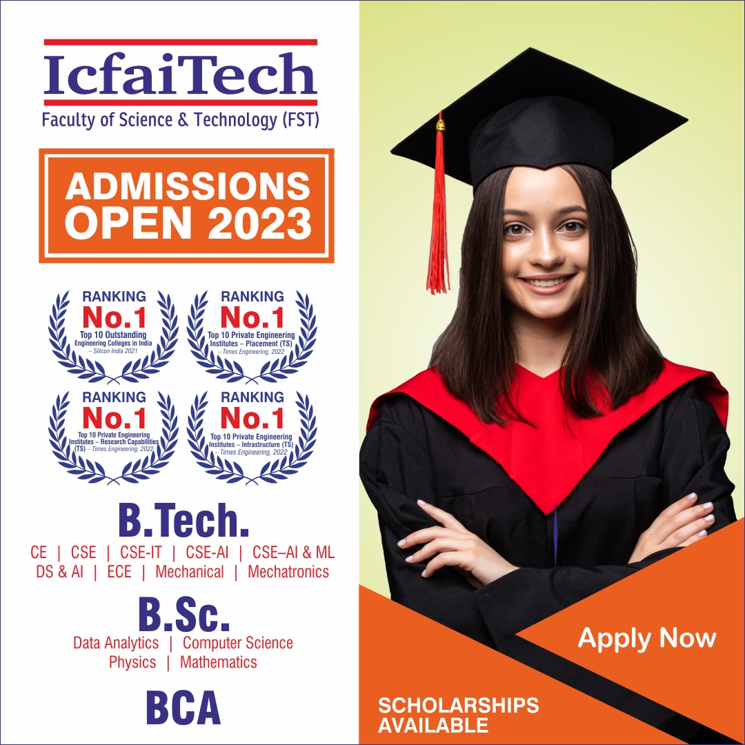 ICFAI_TECH's tweet photo. Admissions are open at IcfaiTech, Hyderabad for https://t.co/94erPU1kDz, https://t.co/3NJ5NYBZtV and BCA Programs 2023. Apply now @ https://t.co/GePWHedHy6
#BTechAdmissions2023  #BTechProgram  #BCA  #BTech https://t.co/rgsjJNQ8U6