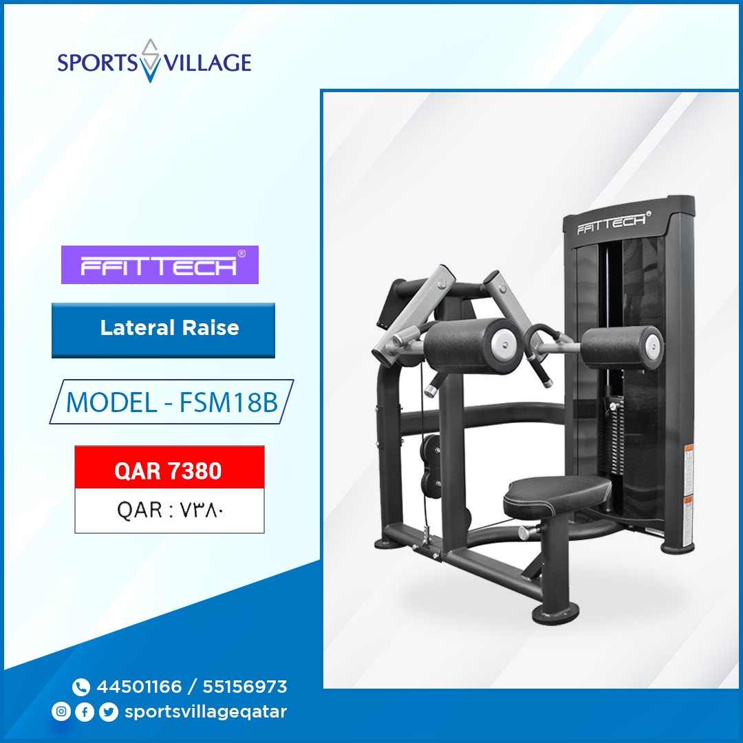 svqatar's tweet photo. The FSM18B Lateral Raise is perfect for strengthening and toning your shoulders.

#raise #gymproducts #weightlifting #weightplates #adustable #homegym #fitnessmotivation #bestgymequipment #fitnessequipment #muscles #fitnessjourney #SportsVillage #followforfollowback #qutar https://t.co/apRaNsFcTy