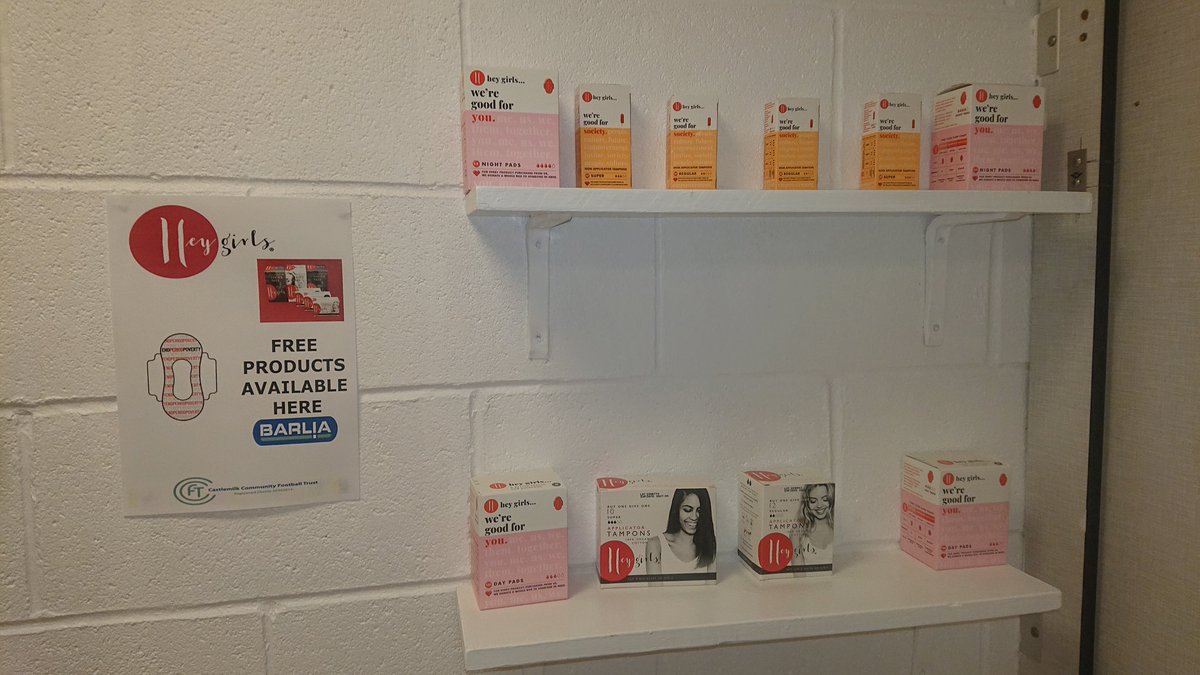 For players, spectators and the wider community.

As we are one of the only facilities in the community that the public can freely access the toilets, especially weekends and evenings, so we have teamed up with @HeyGirlsUK to provide free sanitary products.

#barliapitchesmatter