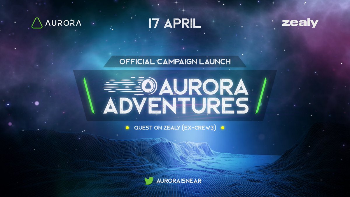 Techdir8's tweet photo. 🎉 Big announcement! 🎉

We're thrilled to partner with @zealy_io and launch a series of Aurora Adventures #quests!
You'll have the chance to pick your tasks and participate in an exciting month-long challenge.

Don't miss out on the fun ‼https://t.co/sMm2lOJNJE https://t.co/qQuYP1U6I8