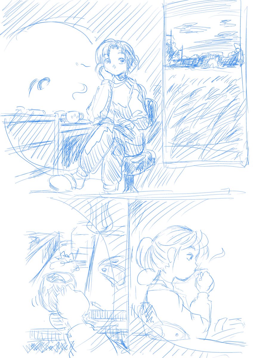 中島まじかなさん@majikana_sunsunからのアドバイス「漫画のネームを模写すると色々な発見がありますよ」に納得しつつも実行出来ないでいたんですが、今日やってみました♪ 模写させて頂いたのは「ヨコハマ買い出し紀行」 確かに何げなく読み流してるシーンにも色んな発見が!
