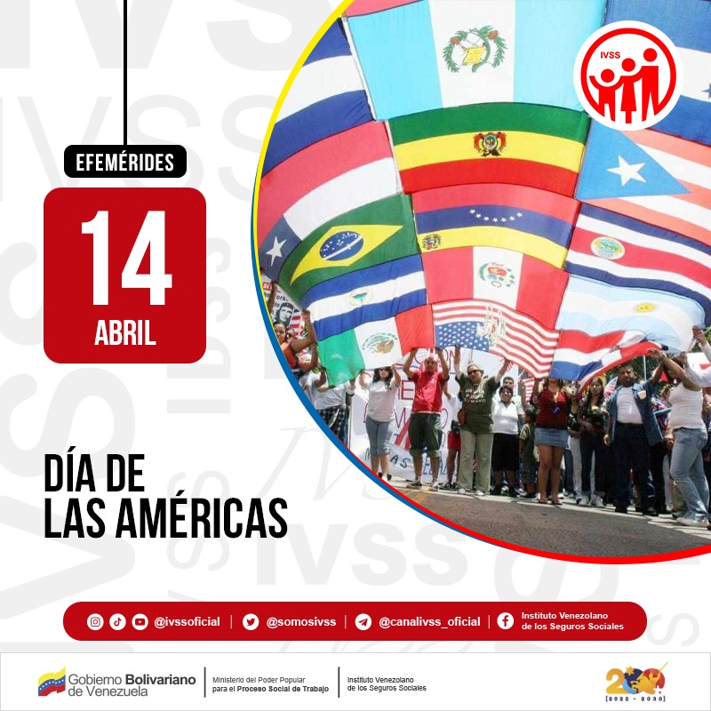 Somosivss's tweet photo. Desde 1931 se celebra cada 14 de abril en todas las Repúblicas Americanas el Día de las Américas con el fin de dar a conocer la soberanía y la unión de las mismas, y también, fomentar la unión, paz y libertad entre pueblos del continente americano. https://t.co/YqPcPonDf5