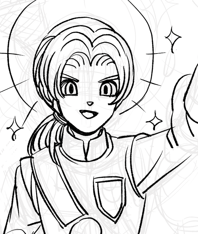 今日も今日とて兄様を描いているんですが、なんか宗教画っぽい構図になったな〜って思ったので後光を入れてみたの図 