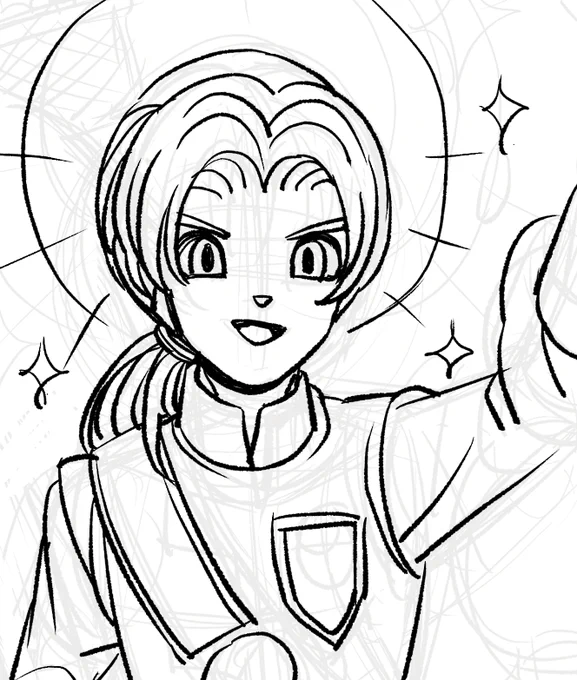 今日も今日とて兄様を描いているんですが、なんか宗教画っぽい構図になったな〜って思ったので後光を入れてみたの図 