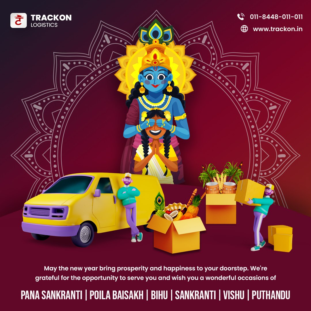 As we celebrate Pana Sankranti, Poila Baisakh, Bihu, Sankranti, Vishu, and Puthandu, we extend our warmest wishes to all. May this festive season bring you new opportunities, &amp; prosperity in your business and personal life. 
#FestivalGreetings #LogisticsSolutions