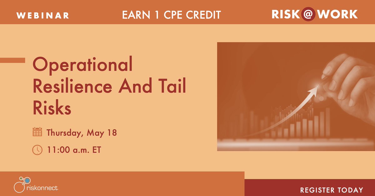 Riskonnect's tweet photo. 🔗 https://t.co/JcvDsaLIV2
Join this Risk@Work webinar to learn how to leverage your existing operational risk management framework and other building blocks to demonstrate resilience.
#operationalresilience #RiskAtWork #businesscontinuity https://t.co/6QY9LCcRDI