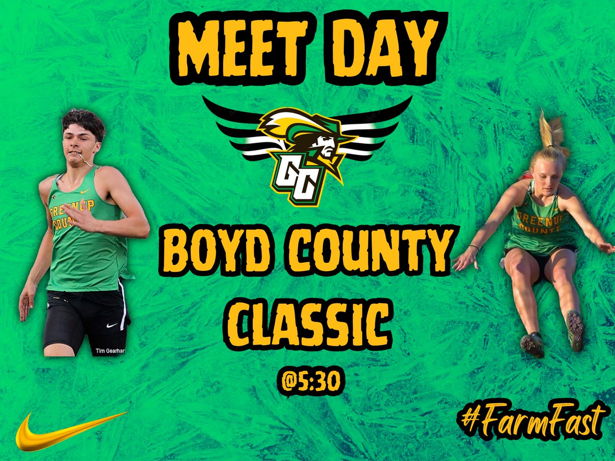 Greenup_Track's tweet photo. Meet #4!
Big meet tonight at Boyd County, our first Invitational. Come out and support the Musketeers! #FarmFast https://t.co/A0q8pefvzH