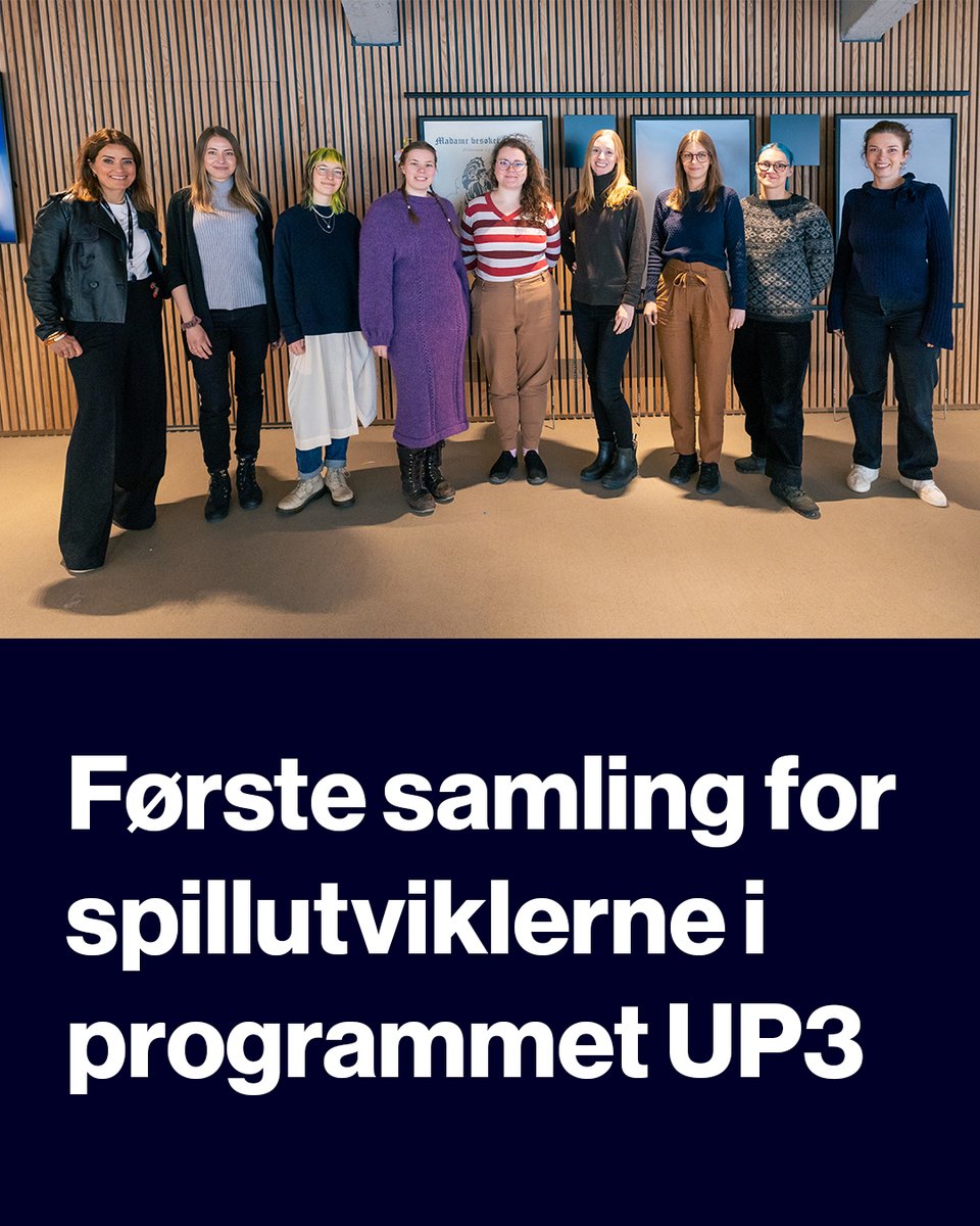 Norsk filminstitutt (@norskfilm) on Twitter photo UP3 er et utviklingsprogram for kvinner i spillbransjen, i regi av Norsk filminstitutt i samarbeid med Talent Norge og Norsk Tipping.
Denne uka hadde deltakerne sin første workshop. Programmet strekker seg over fem samlinger, og inkluderer coaching, mentorskap og reisestøtte. UP3 er et utviklingsprogram for kvinner i spillbransjen, i regi av Norsk filminstitutt i samarbeid med Talent Norge og Norsk Tipping.
Denne uka hadde deltakerne sin første workshop. Programmet strekker seg over fem samlinger, og inkluderer coaching, mentorskap og reisestøtte.