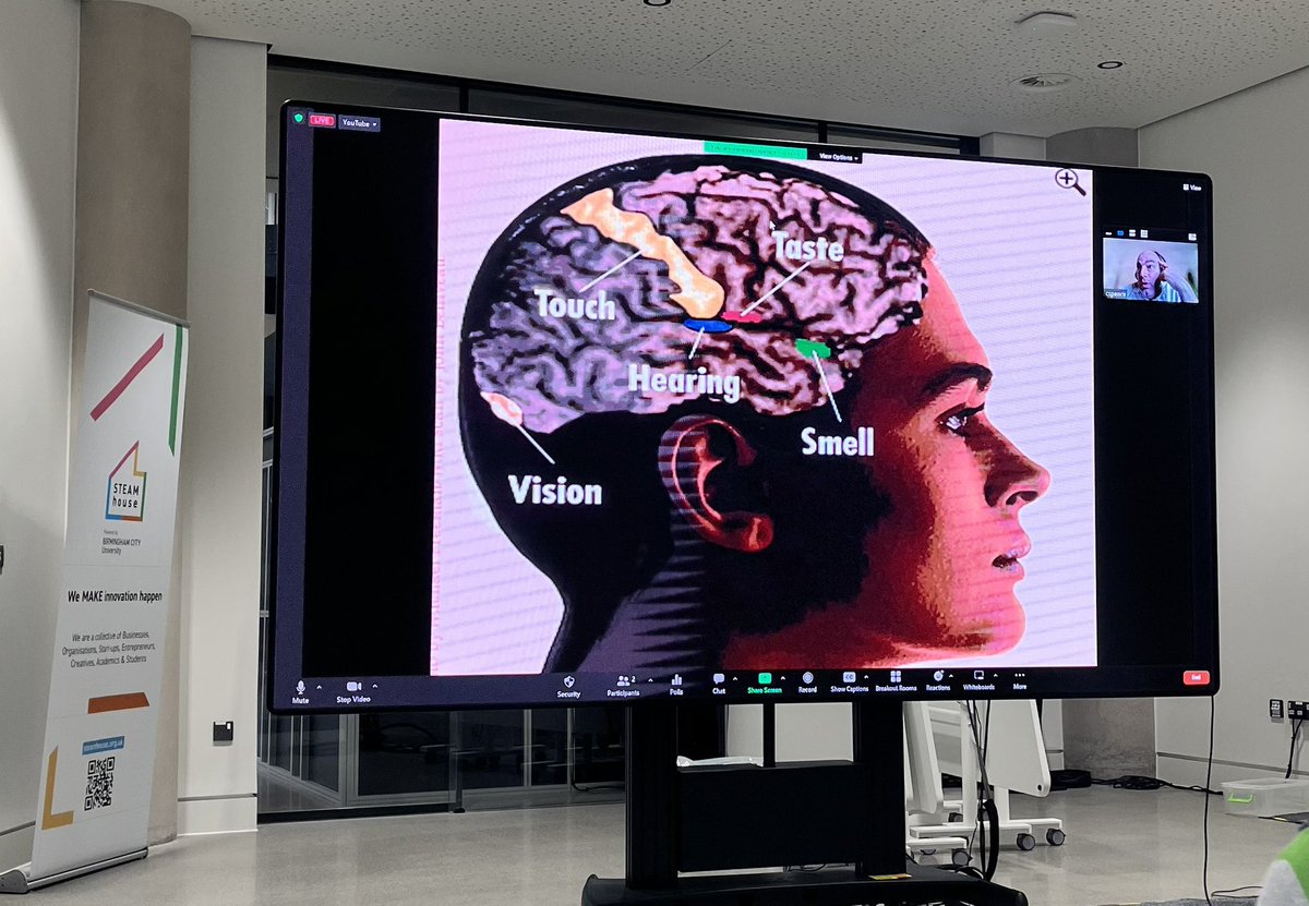 bcu_MADM's tweet photo. Dr. Charles Spence from @UniofOxford on each senses has a dominant role. Neglecting the senses lead to health and wellbeing problems #lighthunger #touchhunger #noisepollution #sensoryoverload #sickbuildingsyndrome https://t.co/SB6R0E71Nq