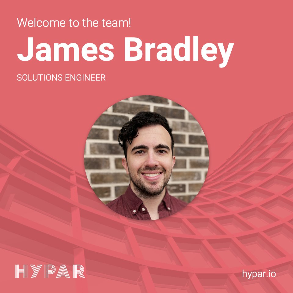 James Bradley has joined Hypar as our first Solutions Engineer. James' experience in fabrication at Island Exterior Fabricators and in design automation at Industrious will accelerate our customers building amazing applications on Hypar. Welcome James! 🎉