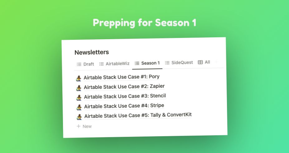 leifjerami's tweet photo. Preparing for my #AirtableStack Season 1 before my 2-week Eid break.
It’s nothing new but a compilation of my previous use-cases.
But since ppl are slowly signing up to my newsletter, I wanted to give them a free 5-week recap.
Gonna launch it next week with @sendwithloops. https://t.co/VyHSoZhbl1