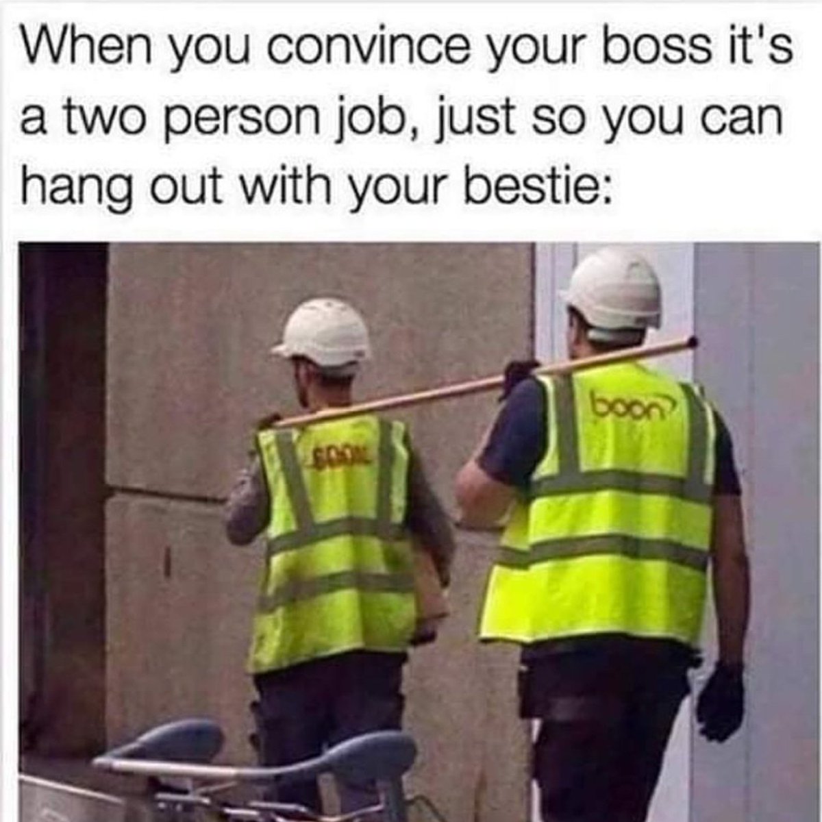 MrHandymanofSO1's tweet image. When You Convince Your Boss It s a Two-Person Job Just to Hang Out with Your Bestie on the Job Site 😂👷‍♂️👷‍♀️

#HandymanHumor #funnymeme #handymanhumor #constructionhumor #workbuddies