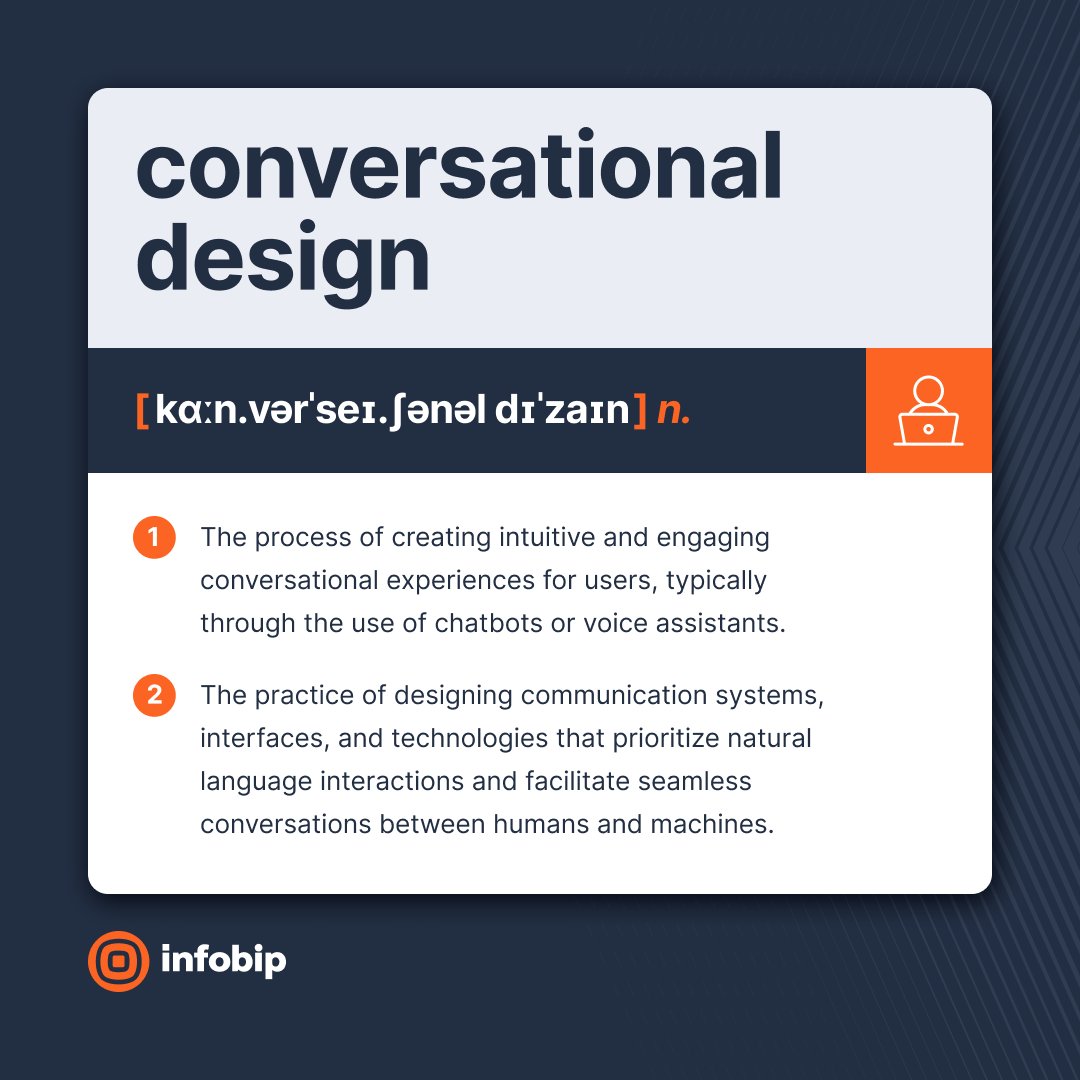 Infobip's tweet photo. ⏱️ #ConversationalDesign reduces waiting times and generic answers that don’t help customers, ensuring positive and valuable interactions. 
And that's not all! 

Check out the link and discover more benefits.
👉🔗 https://t.co/rzTctT0nkV

#WorldsConnected #CX #CustomerExperience https://t.co/1ezSce4QPC