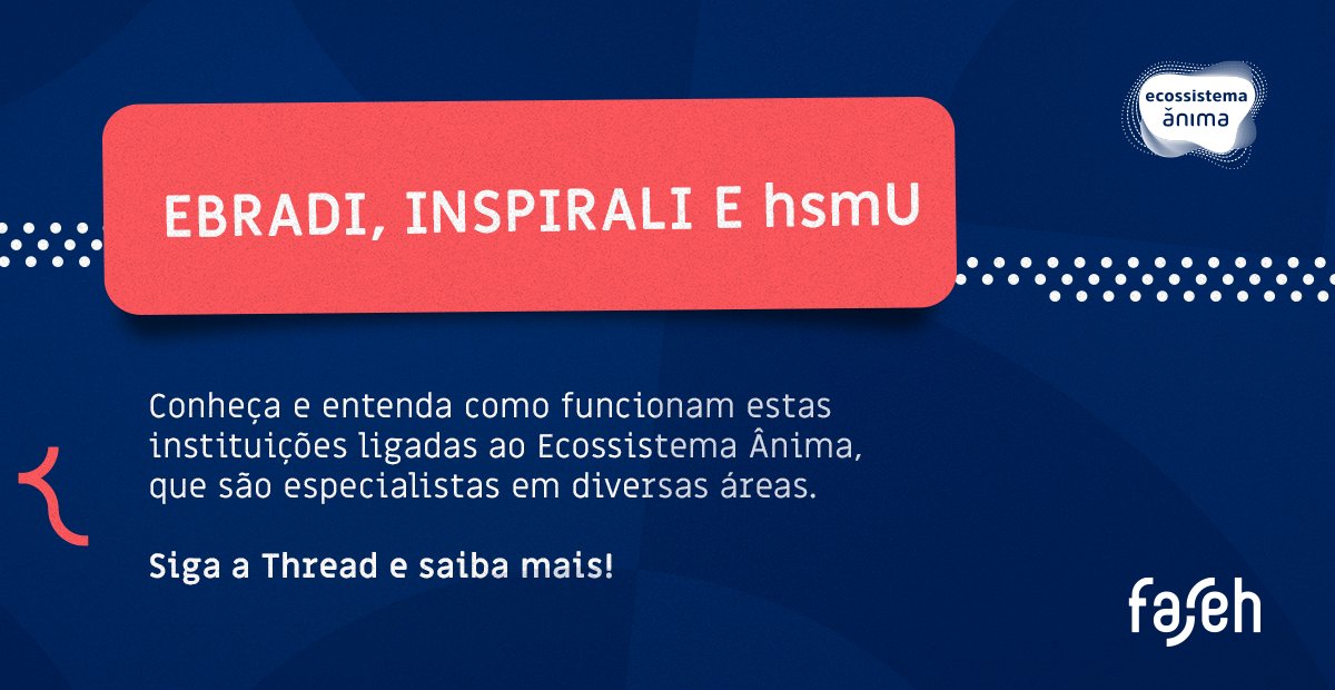 faculdade_faseh's tweet photo. Invista no seu futuro, desenvolva competências buscadas pelo mercado, e se torne um especialista na sua área! Na Ebradi, Inspirali e hsmU, instituições ligadas ao Ecossistema Ânima, são ofertados cursos livres, de aperfeiçoamento e habilitação, além de Pós-Graduação. Saiba mais: https://t.co/WgpkvOjWyQ