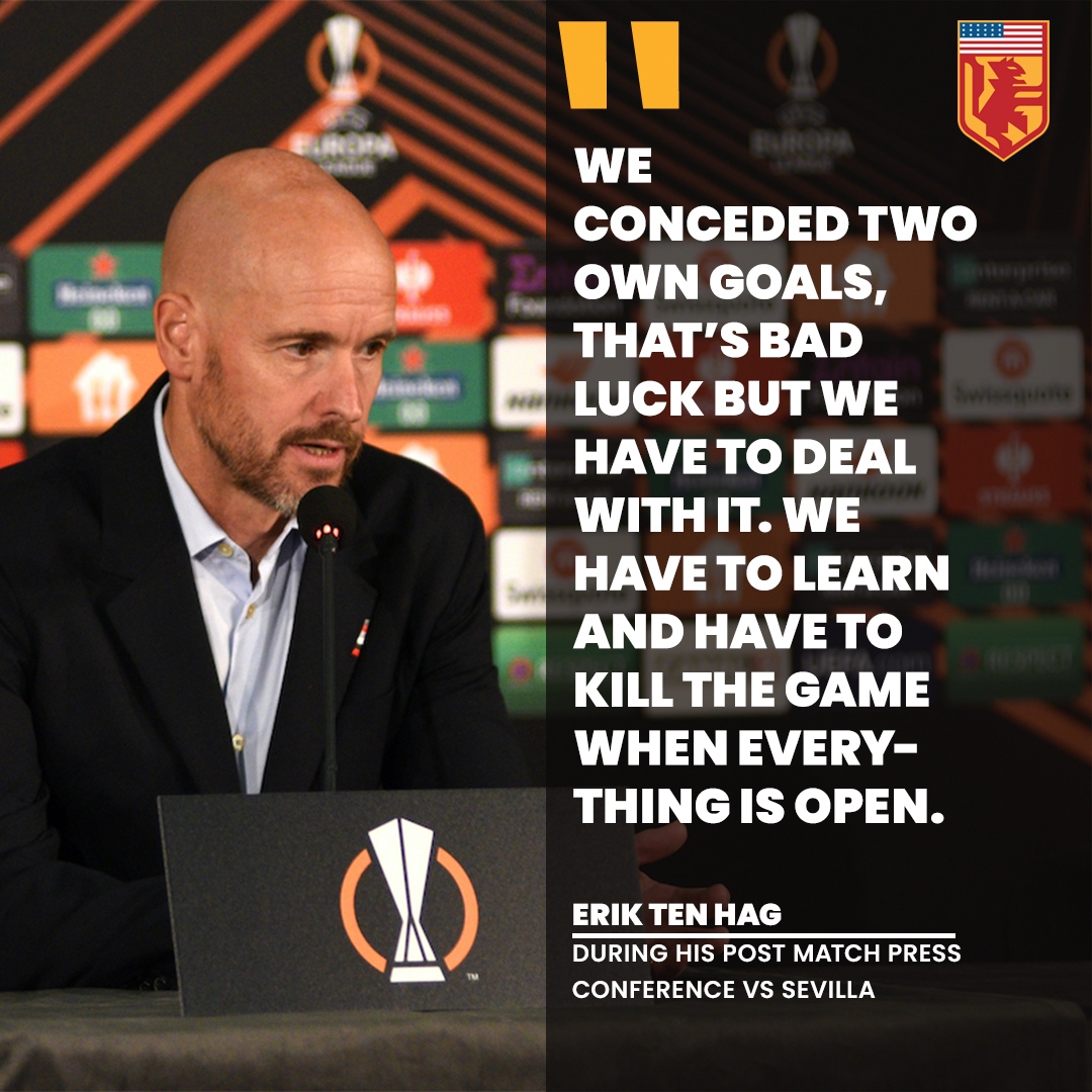 usareddevils's tweet photo. Were we unlucky or did Sevilla get better?

A night that everything seemed to be going United's way ended in bitter disappointment. After two quick goals and some of the best football we've played this season, we lost some edge and allowed Sevilla back in the mix. 

#mufc #mantud https://t.co/4pviUQTjGf